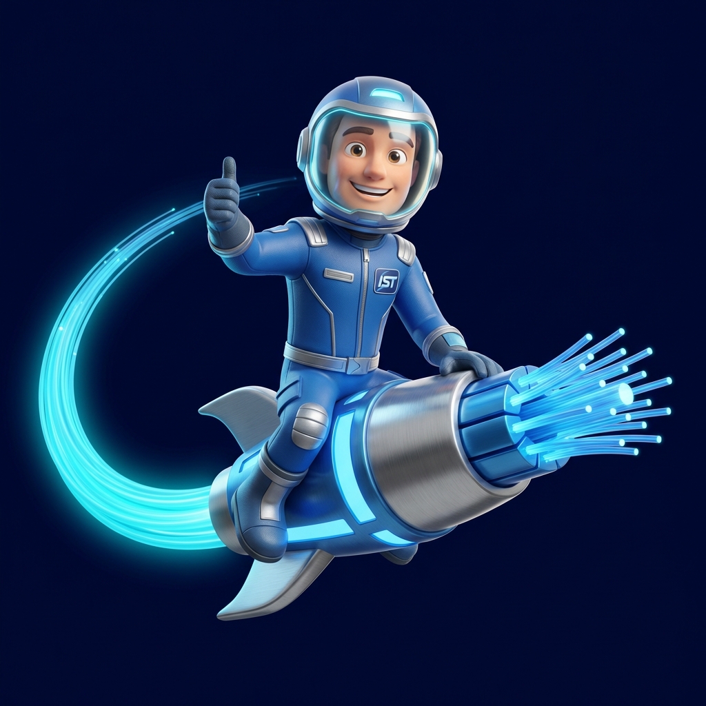 Mascote IST no Foguete